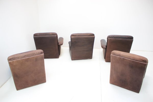 Modular Five Seater Sofa in Leather, 1980s, Set of 5-TZ-1383607