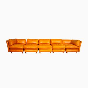 Modular Frau Sofa in Leather, 1970, Set of 5-KNM-1452791