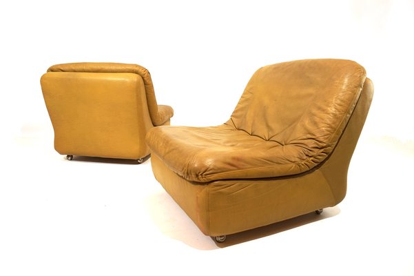 Modular Leather 2-Seater Sofa from Dreipunkt International, 1970s, Set of 2-HUW-1763637