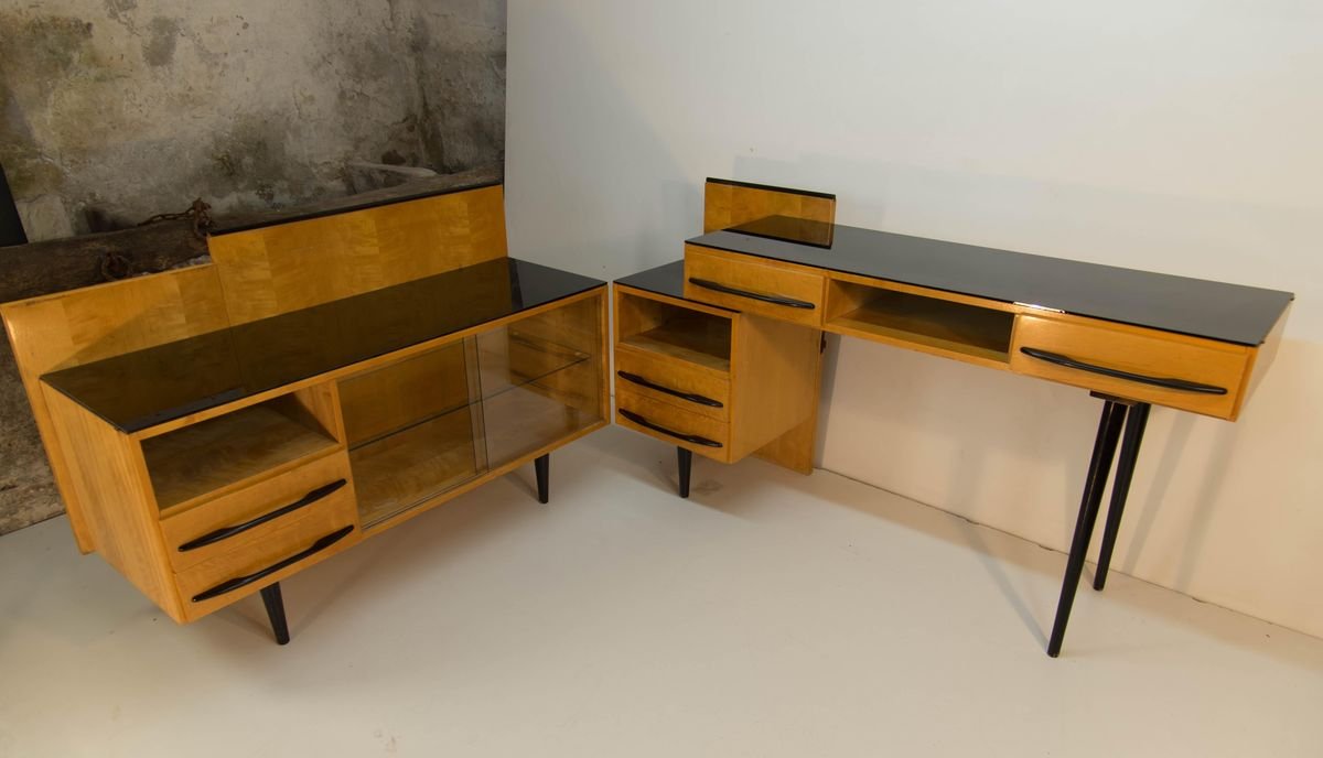 Modular Set of Nightstand and Chest of Drawers by M. Pozar, 1960s, Set of 3