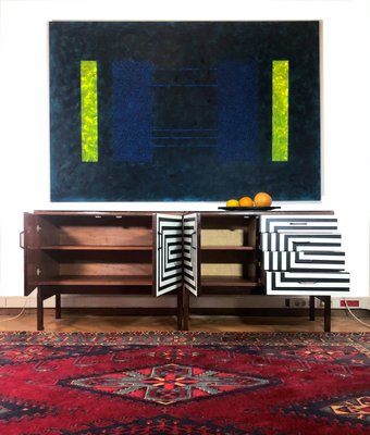 Modular Sideboard with Op Art Motif, 1970s, Set of 2-YQY-2021461