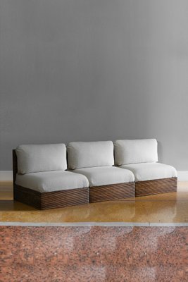 Modular Sofa in Bamboo with Dedar Fabric Cushions, Set of 2-MNF-1752438