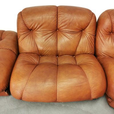 Modular Sofa in Leather, 1970s, Set of 5-PRS-1770938