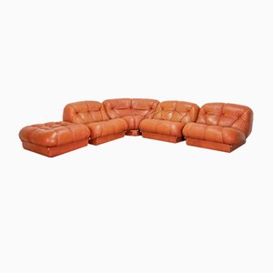 Modular Sofa in Leather, 1970s, Set of 5-PRS-1770938