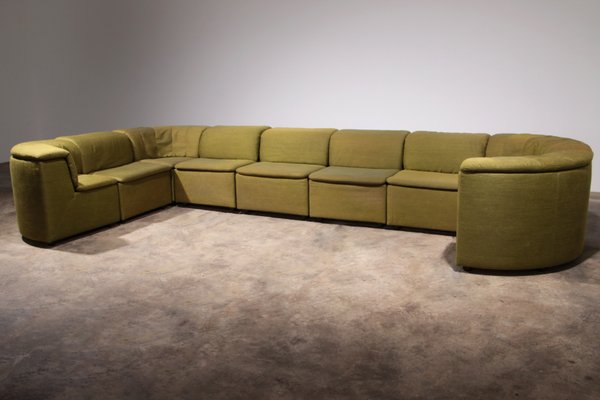 Modular Sofa in Luxe Green De Ploeg Fabric from Durlet, 1970, Set of 9-EZZ-2041782