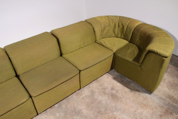 Modular Sofa in Luxe Green De Ploeg Fabric from Durlet, 1970, Set of 9-EZZ-2041782