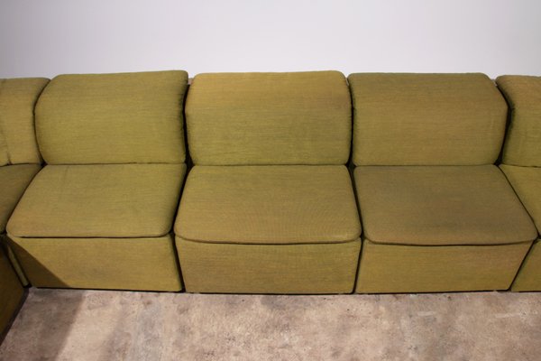 Modular Sofa in Luxe Green De Ploeg Fabric from Durlet, 1970, Set of 9-EZZ-2041782