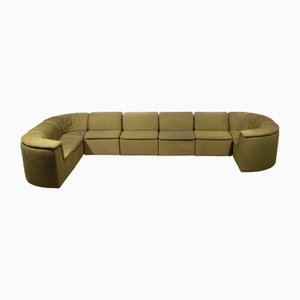 Modular Sofa in Luxe Green De Ploeg Fabric from Durlet, 1970, Set of 9-EZZ-2041782