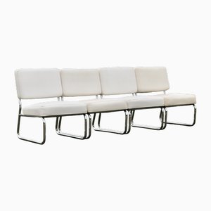 Modular Sofa in Steel & Imitation Leather, 1974, Set of 4-MAO-2032346