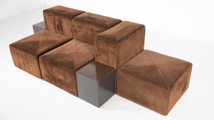 Modular Sofa Sistema 61 attributed to Giancarlo Piretti, Italy, 1970s, Set of 6-FGA-2019563