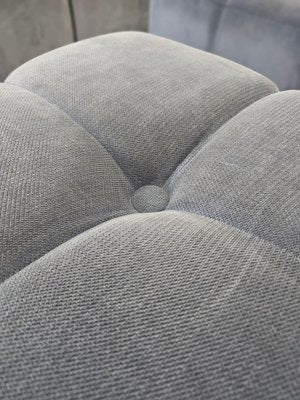 Modular Sofa with Poufs in Smooth Velvet, Italy, 1970s, Set of 6-ZST-1722562