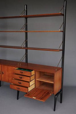 Modular Teak Wall Shelf by Louis Van Teffellen for Wébé, 1950s-ZBW-2034501