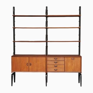 Modular Teak Wall Shelf by Louis Van Teffellen for Wébé, 1950s-ZBW-2034501