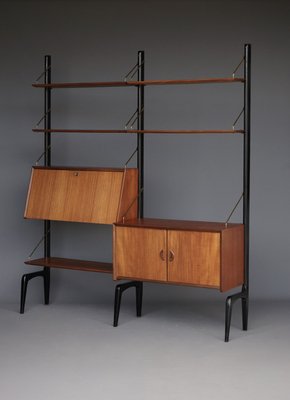 Modular Teak Wall Unit by Louis Van Teffellen for Wébé, 1950s-ZBW-2034498