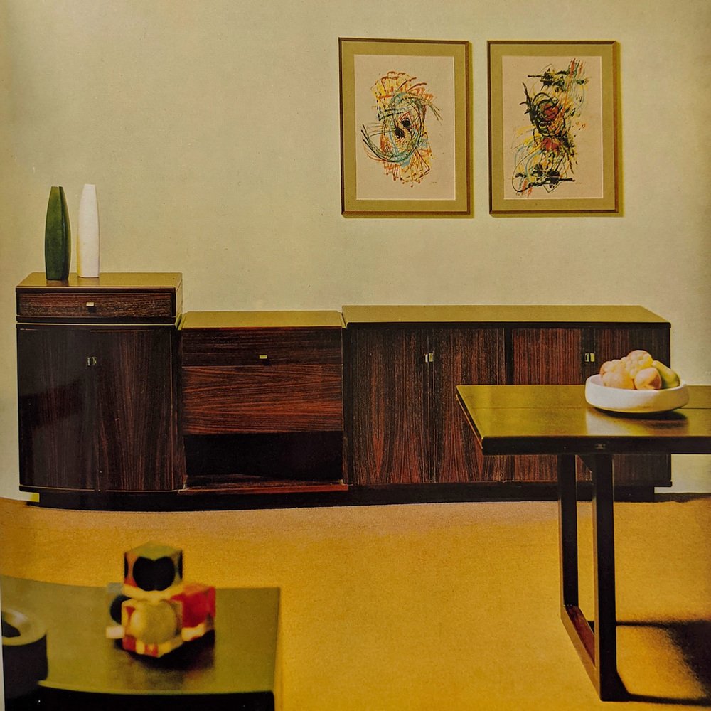 Modular Wooden Sideboard SX 66 by Claudio Salocchi for Luigi Sormani, 1960s