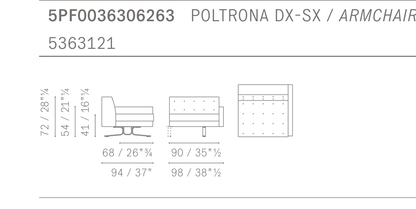 Kennedee Armchair 암체어 - Technical Drawing