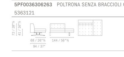Kennedee Armchair + Bench 암체어 + 벤치 - Technical Drawing