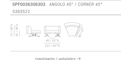 Kennedee Corner 45° 코너 45° - Technical Drawing
