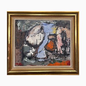 Mogens Balle, Abstract Composition, Oil Painting, Framed-MTD-1760009