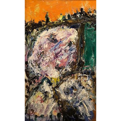 Mogens Balle, Abstract Composition: The Face of the City, Oil Painting, Framed-MTD-1760010