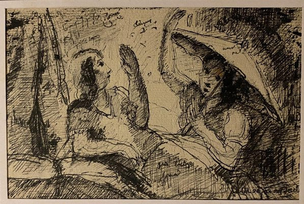 Mogniat-Duclos Bertrand, Figures, Pen on Paper, 1950-ZCI-871626