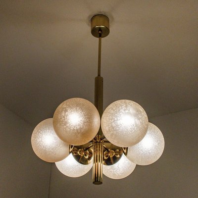 Molecular Chandelier with Six Smoked Hand Blown Glass Globes from Kaiser-VDW-853846