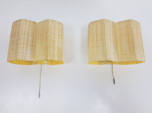 Molecular Double Light Honeycomb Flush Mounts in Fiberglass, 1950s, Set of 2