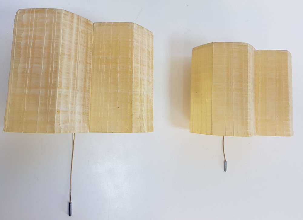 Molecular Double Light Honeycomb Flush Mounts in Fiberglass, 1950s, Set of 2