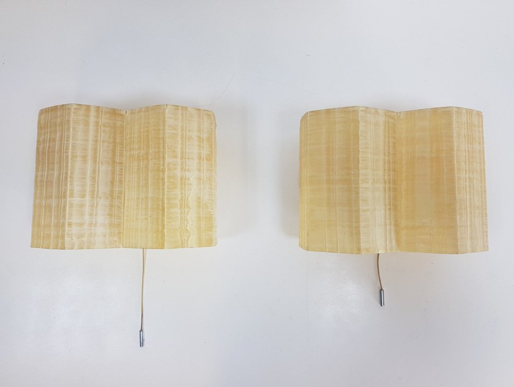 Molecular Double Light Honeycomb Flush Mounts in Fiberglass, 1950s, Set of 2