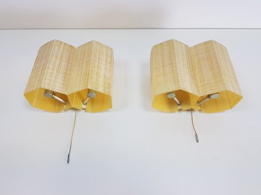 Molecular Double Light Honeycomb Flush Mounts in Fiberglass, 1950s, Set of 2-AXJ-1727878