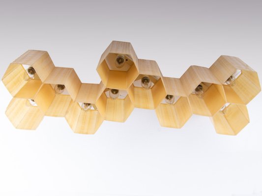 Molecular Honeycomb 11-Light Flush Mount & Wall Light in Fiberglass & Steel, 1950s-DEK-932753