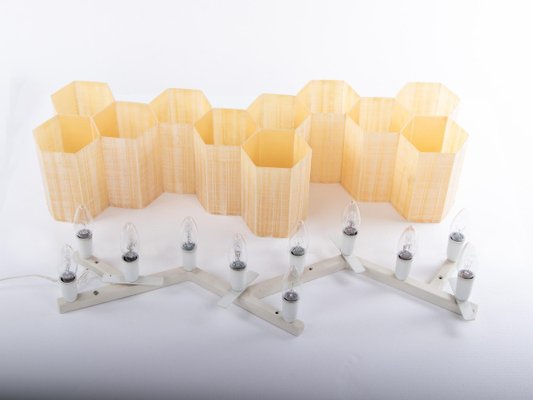 Molecular Honeycomb 11-Light Flush Mount & Wall Light in Fiberglass & Steel, 1950s-DEK-932753