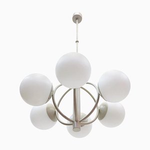 Molecular Satellite Chandelier with 6 White Glass Globes, 1960s, Germany-DEK-932667