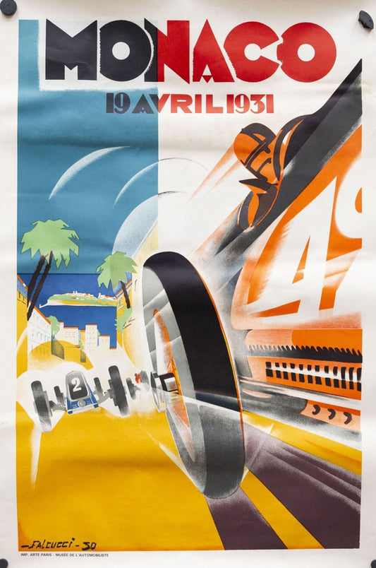 Monaco 19 Avril 1931 Poster by Robert Falcucci Manifesto, 1983