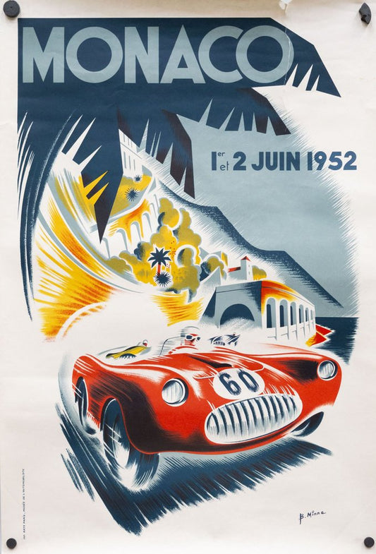 Monaco June 1-2, 1952 Poster by B. Minne, 1985