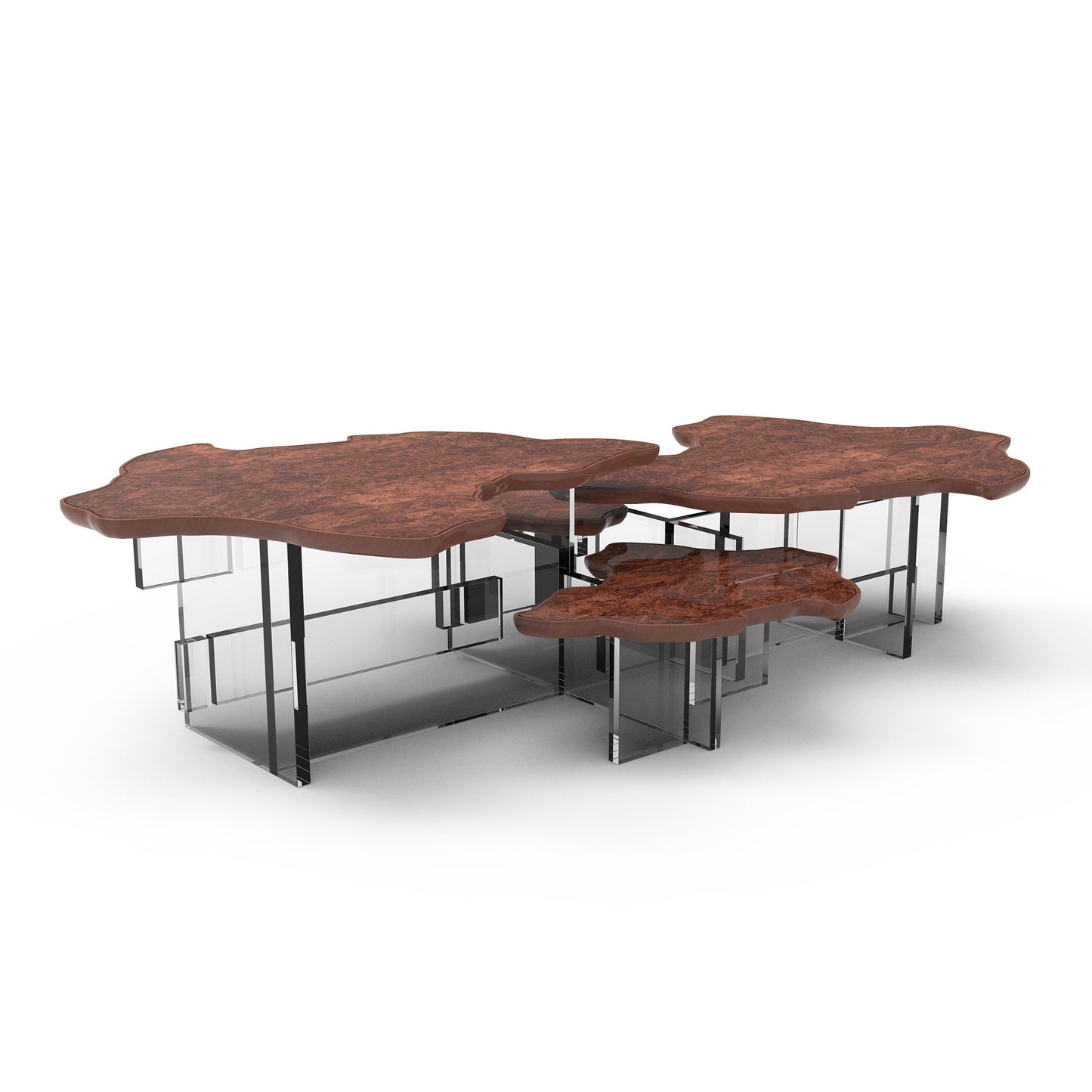 Monet - Low Metal/Wood coffee table by Boca Do Lobo #Walnut Root