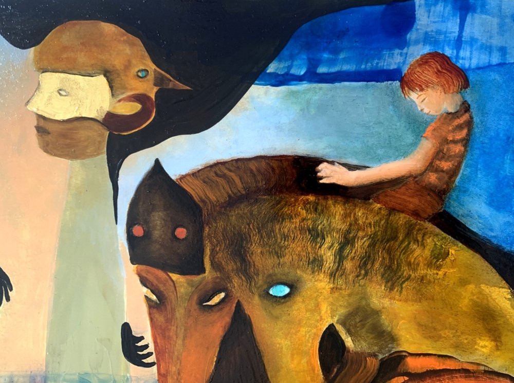 Monika Rossa, A Journey, Oil on Board