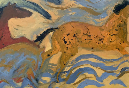 Monika Rossa, Horses, 2023, Oil on Canvas