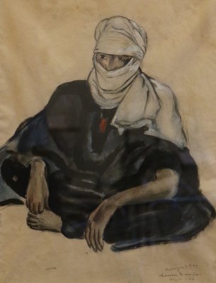 Monique Cras, Mouflon Hunter, Hoggar, 1942, Gouache-YXM-2026956