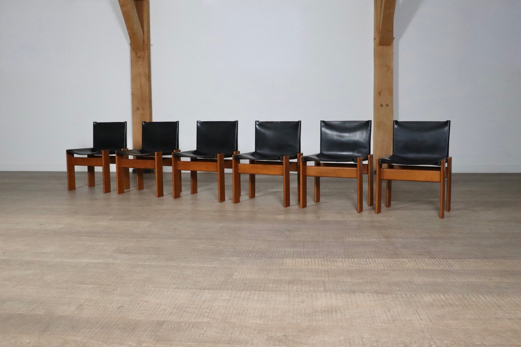 Monk Chairs by Tobia & Afra Scarpa for Molteni, Italy, 1974, Set of 4