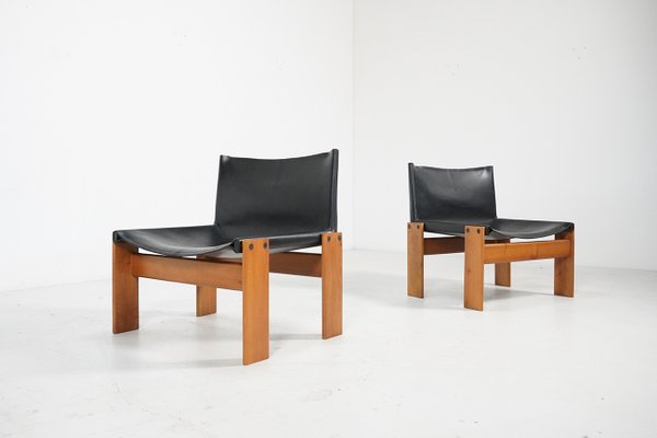 Monk Lounge Chairs by Afra and Tobia Scarpa for Molteni, Italy, 1970s, Set of 2-TEA-1702506