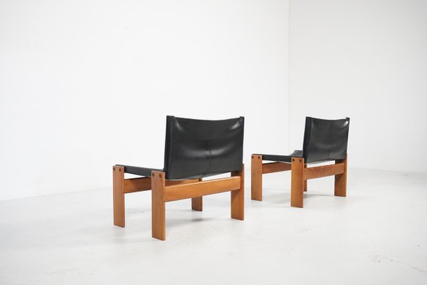 Monk Lounge Chairs by Afra and Tobia Scarpa for Molteni, Italy, 1970s, Set of 2-TEA-1702506