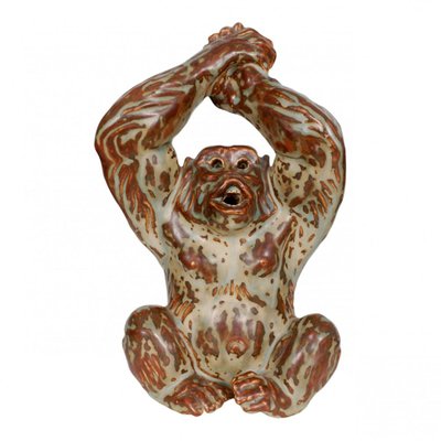 Monkey Figure in Stoneware by Knud Kyhn-MTD-1399762