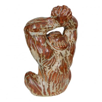 Monkey Figure in Stoneware by Knud Kyhn-MTD-1399762