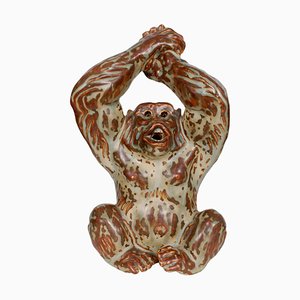 Monkey Figure in Stoneware by Knud Kyhn-MTD-1399762