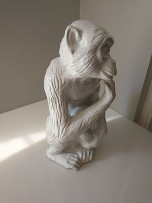 Monkey Sculpture in Glazed Terracotta, Italy, 1960s-JJT-1806428