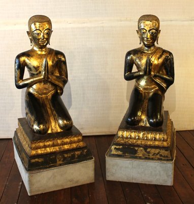 Monks, 18th-Century, Bronze, Set of 2-HPU-1248854