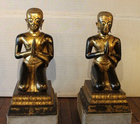 Monks, 18th-Century, Bronze, Set of 2-HPU-1248854