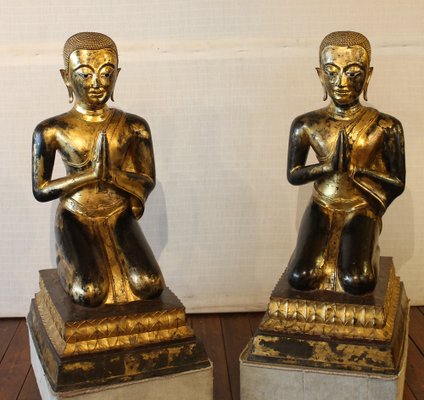 Monks, 18th-Century, Bronze, Set of 2-HPU-1248854