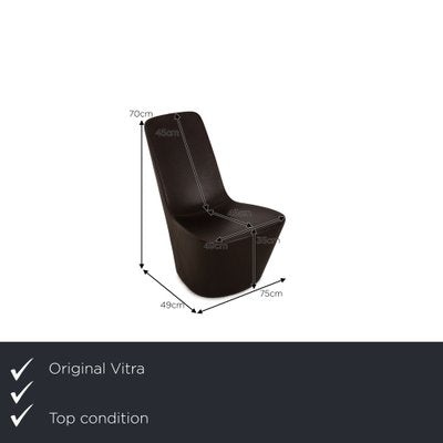 Monopod Lounge Chair in Dark Brown Leather by Jasper Morrison for Vitra-RQW-1748518